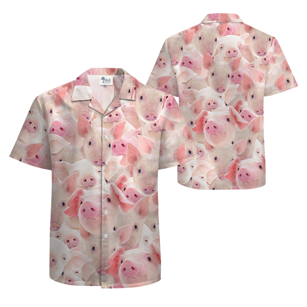 Cute Pink Pig Hawaiian Shirt