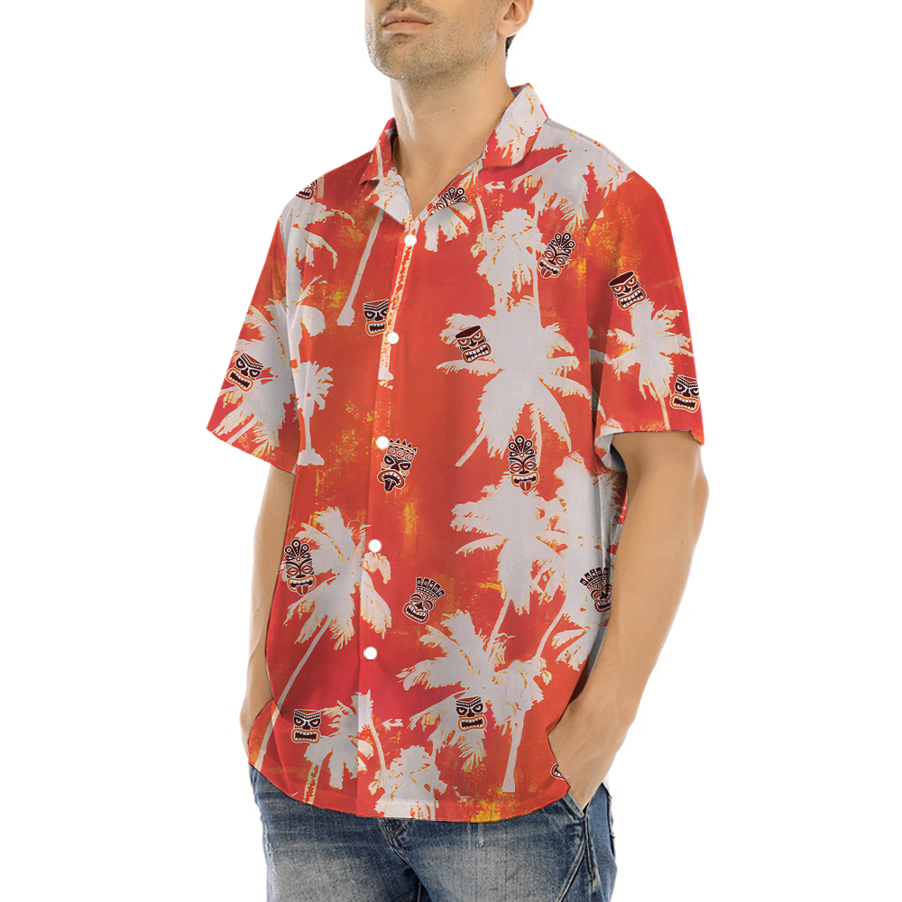 Tiki Vintage Orange Aloha Shirt