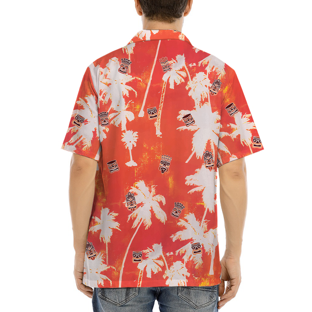 Tiki Vintage Orange Aloha Shirt