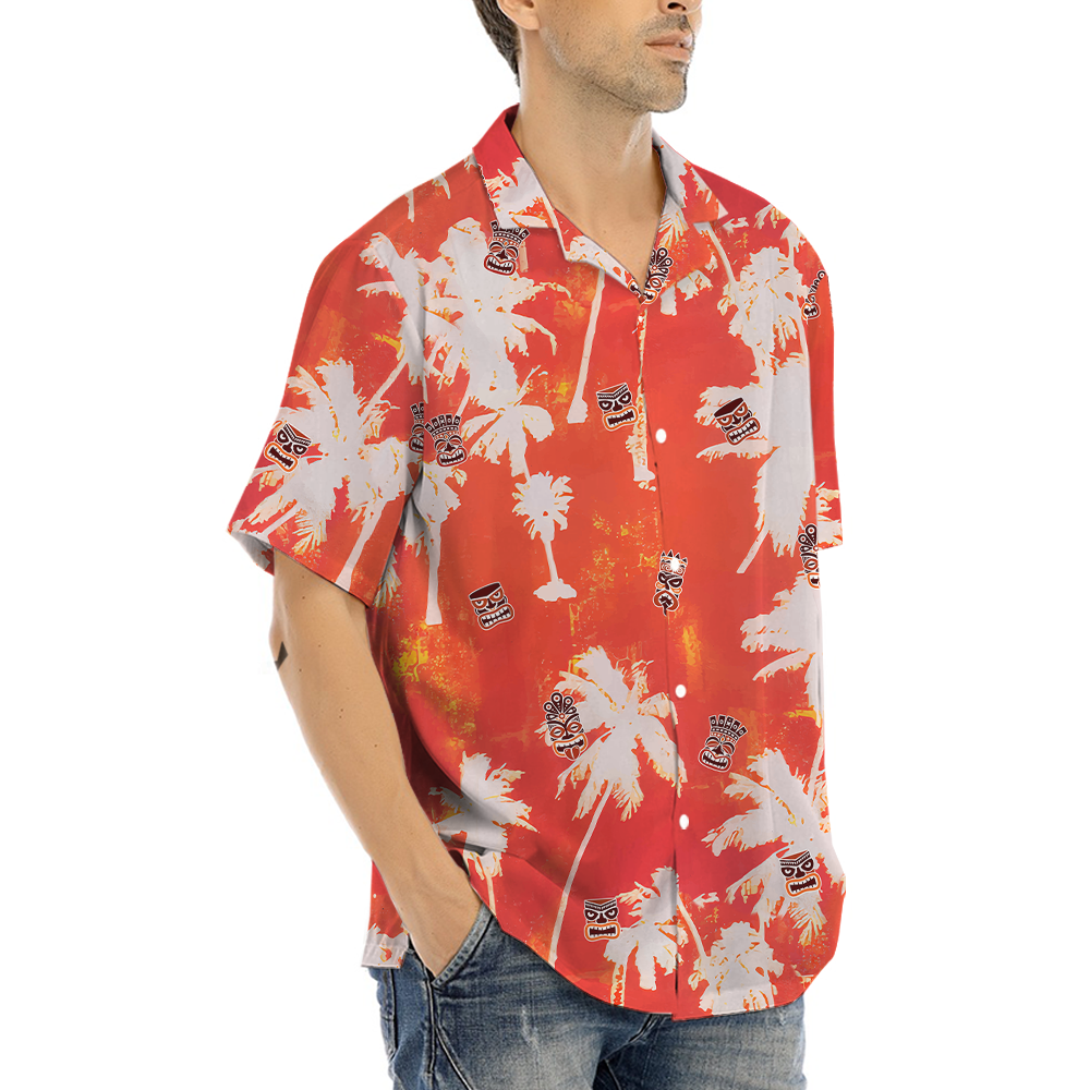 Tiki Vintage Orange Aloha Shirt