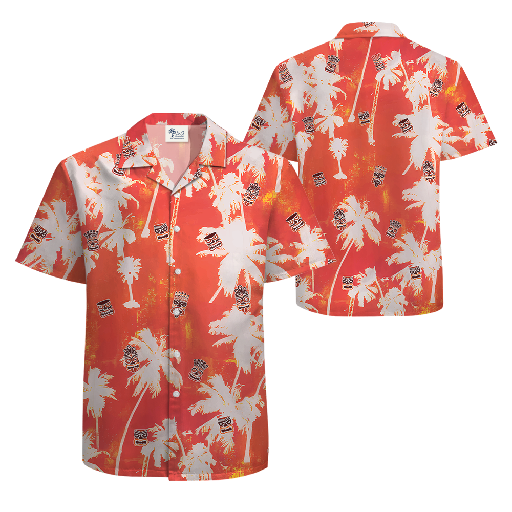 Tiki Vintage Orange Aloha Shirt