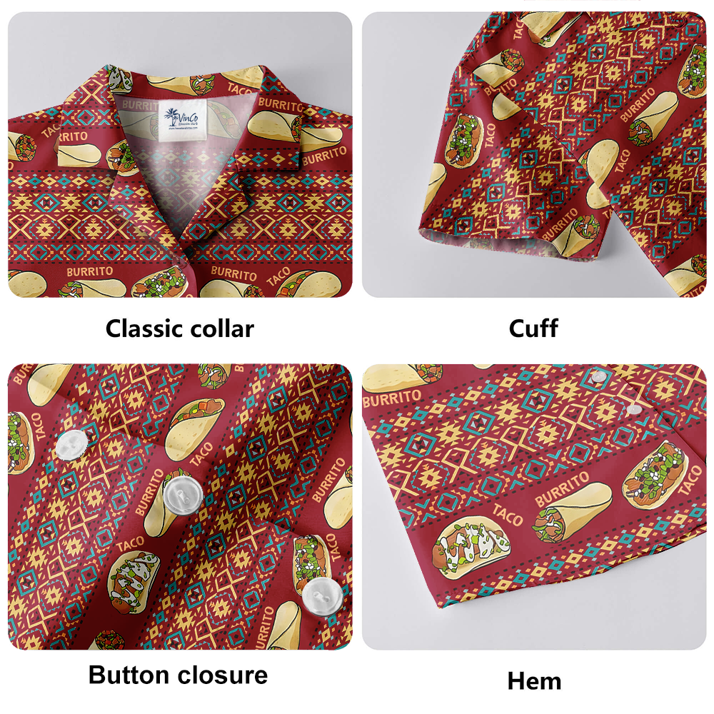 Vintage Taco Red Aloha Shirt
