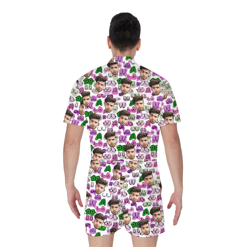 Custom Men Booty Hawaiian Romper for Men