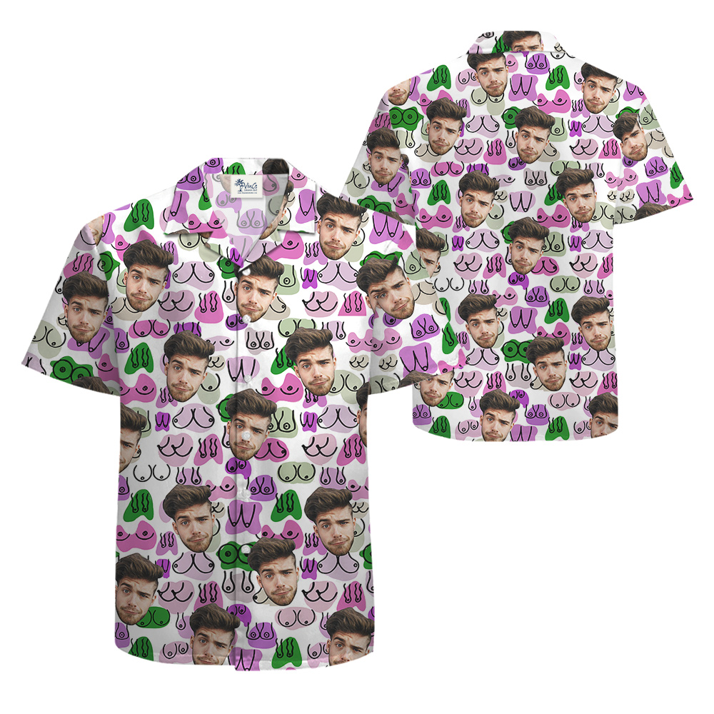 Custom Men Booty Purple Hawaiian Shirt