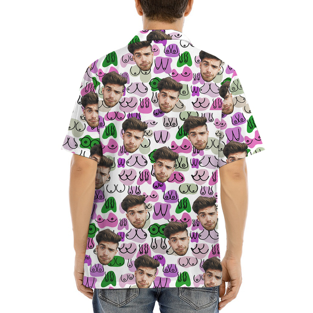 Custom Men Booty Purple Hawaiian Shirt