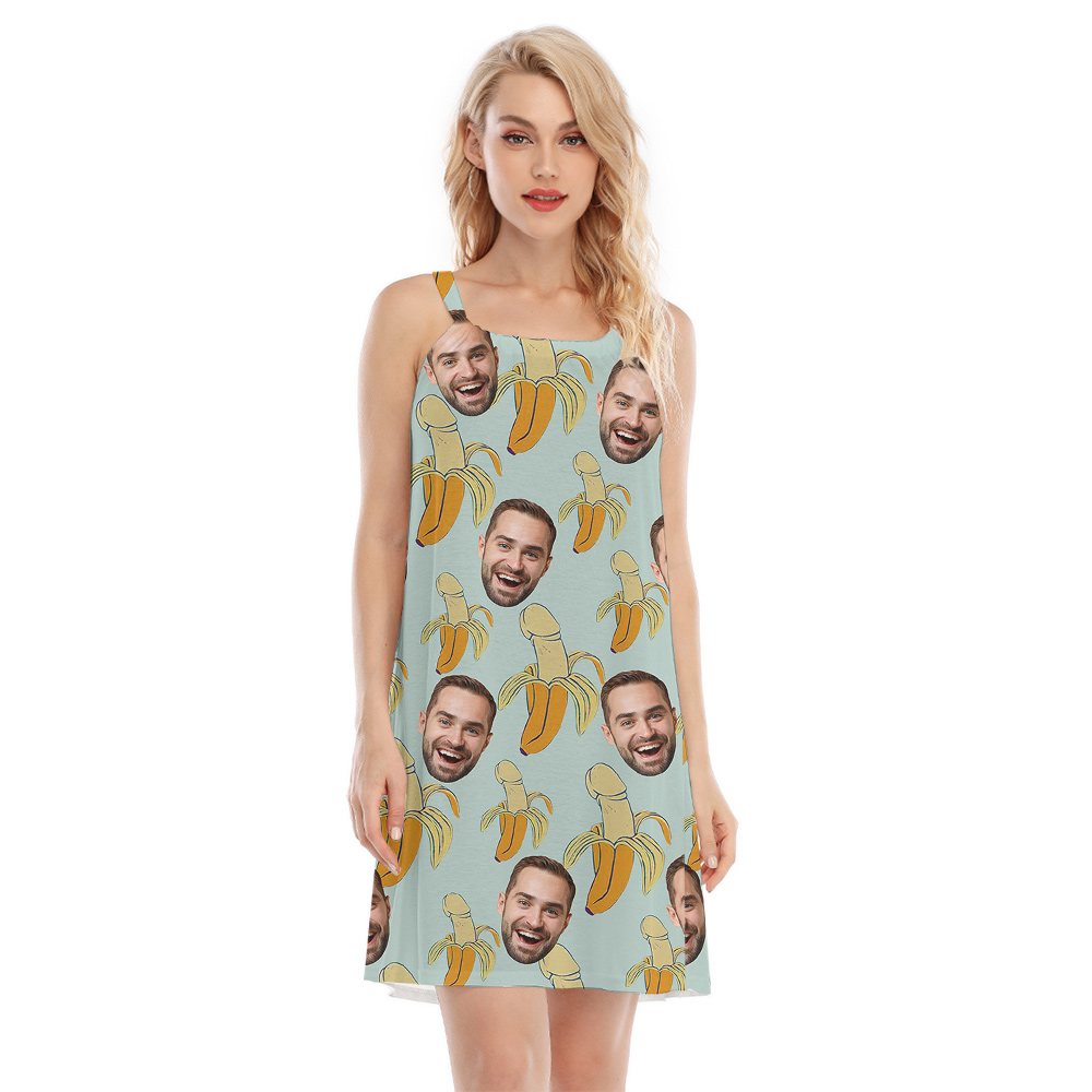 Custom Face Funny Penis Banana Hula Cami Dress - variant image 1
