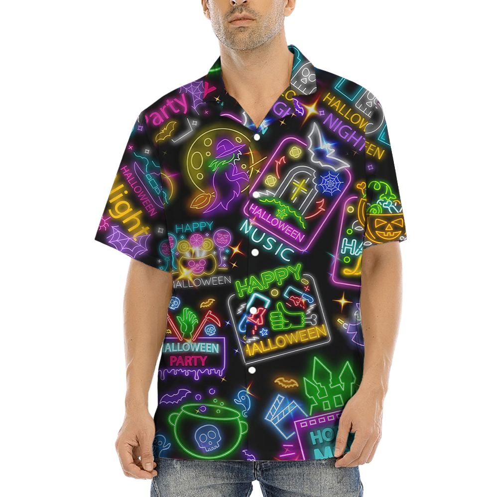 Neon Halloween Night Life Hawaiian Shirt - variant image 1