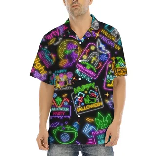 Neon Halloween Night Life Hawaiian Shirt