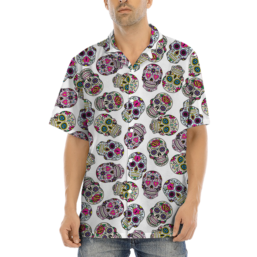 Colorful Skull Print Hawaiian Shirt - variant image 1