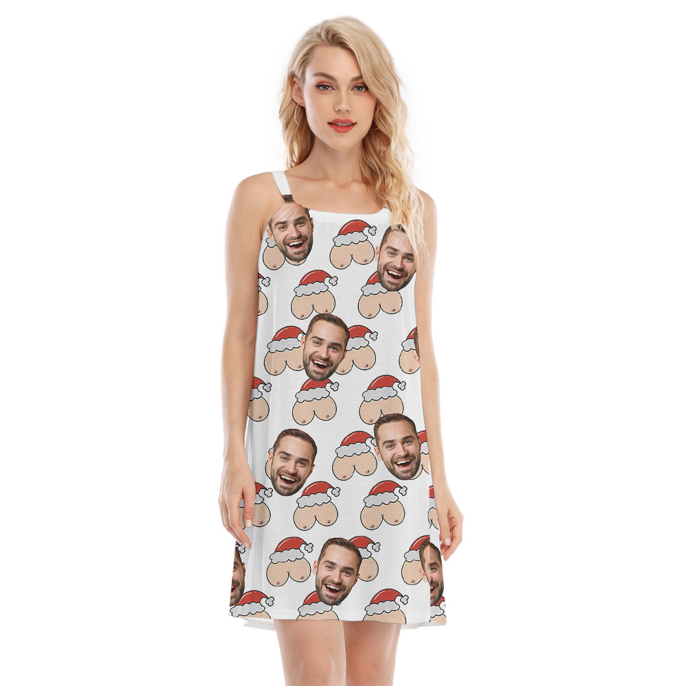 Xmas Naughty Theme Custom Men Face Cami Dress - variant image 1