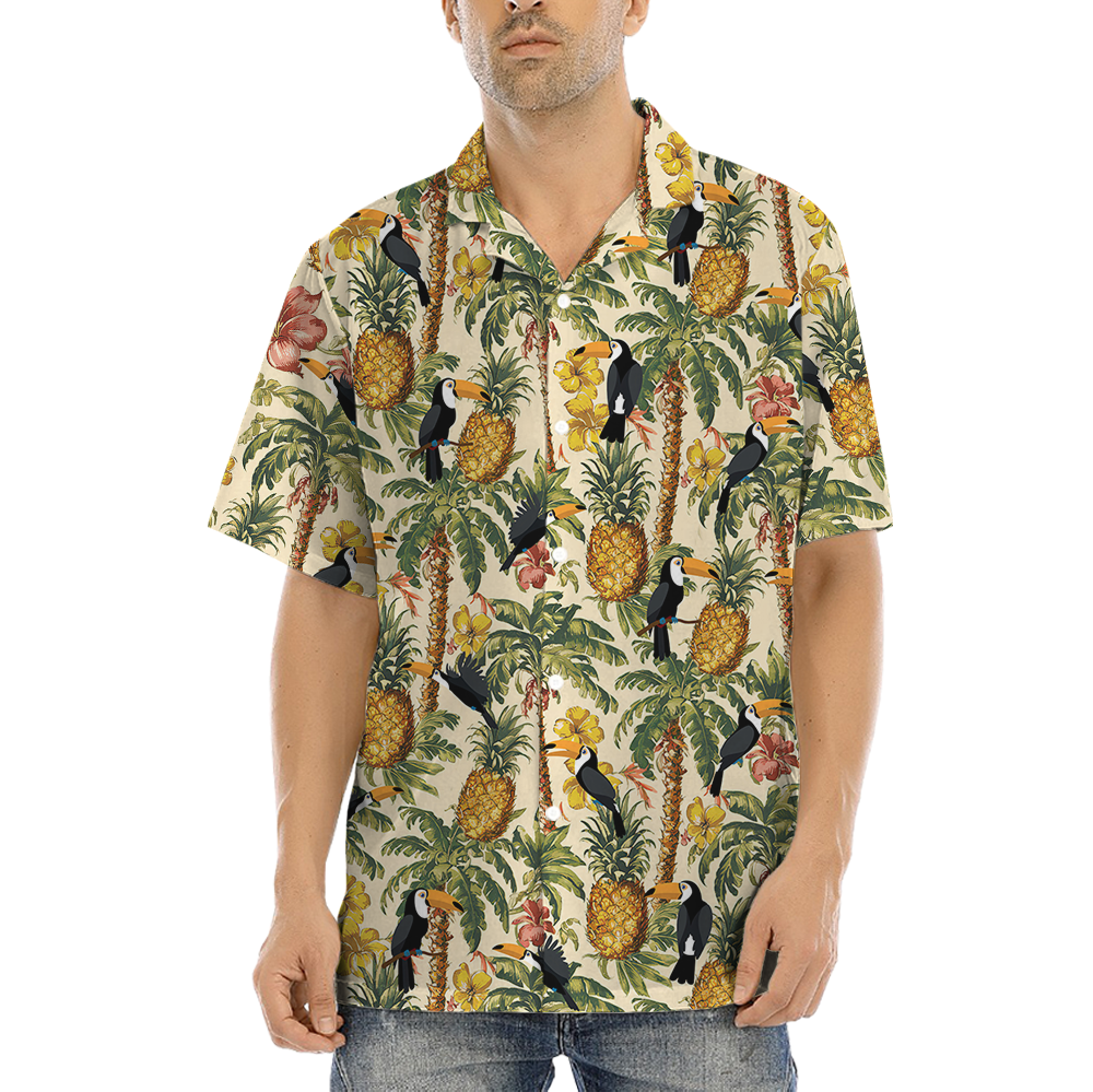 Tropical Pineapple Toucan Hawaiian Shirt - variant image 1