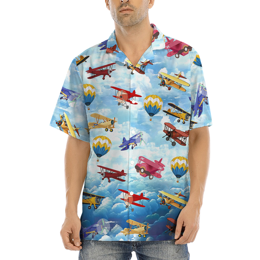 Colorful Aircraft Hawaiian Shirt - variant image 1