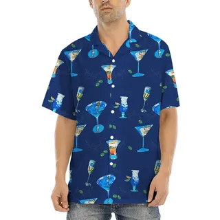 Cocktail Blue Aloha Shirt
