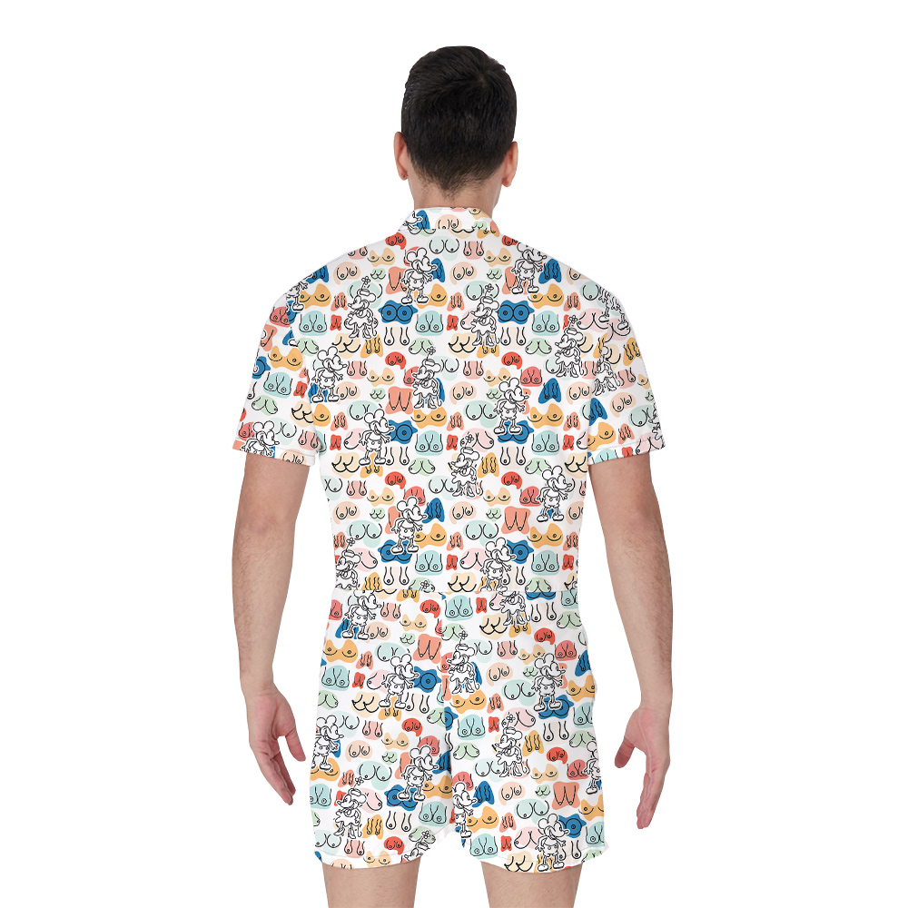 Booty Mickey Steamboat 1928 Hawaiian Romper for Men
