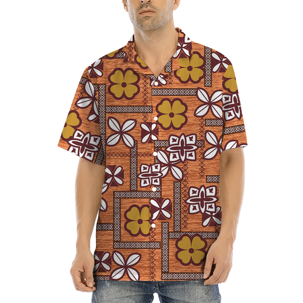 Vintage Hibiscus Tapa Hawaiian Shirt - variant image 1