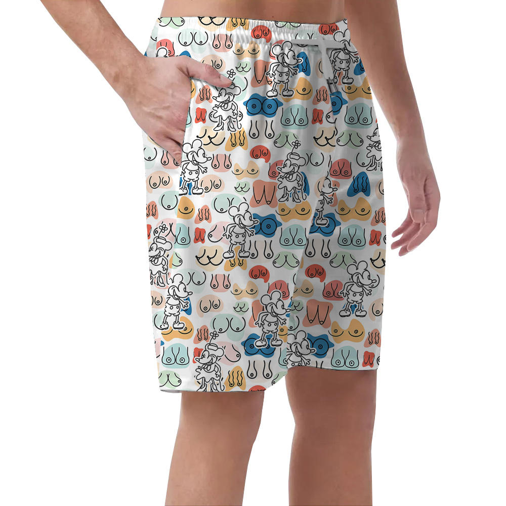 Funny Mickey Steamboat Willie Hula Short for Men