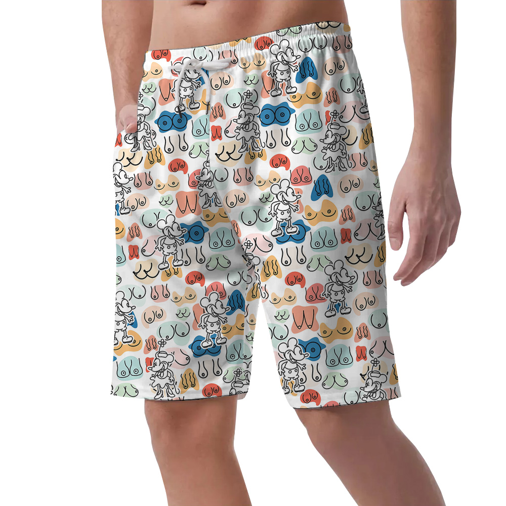Funny Mickey Steamboat Willie Hula Short for Men