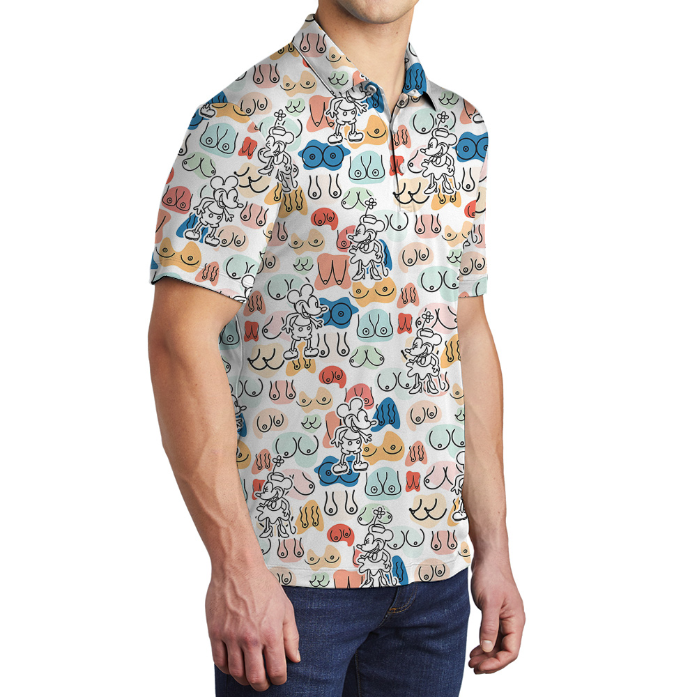 Naughty Mickey Steamboat 1928 Hawaiian Polo Golf Shirt