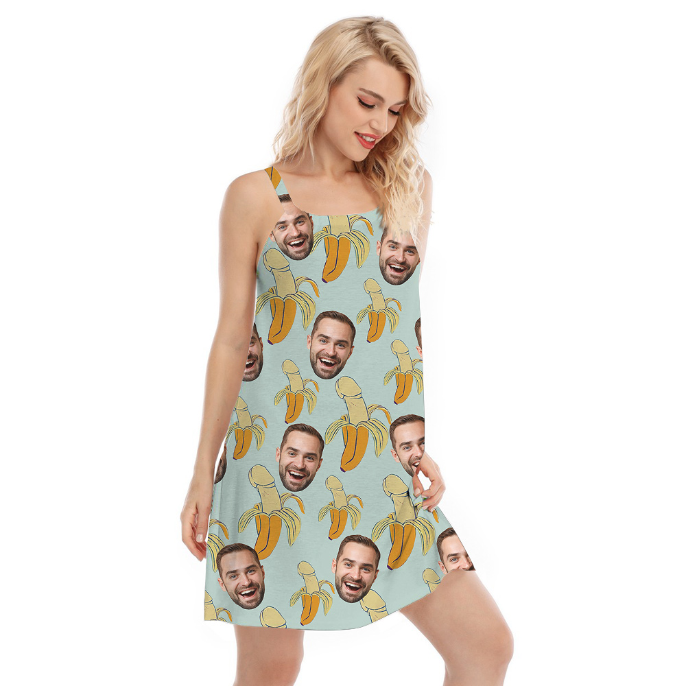 Custom Face Funny Penis Banana Hula Cami Dress