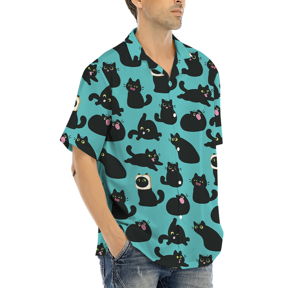 Cute Black Cat Hawaiian Shirt