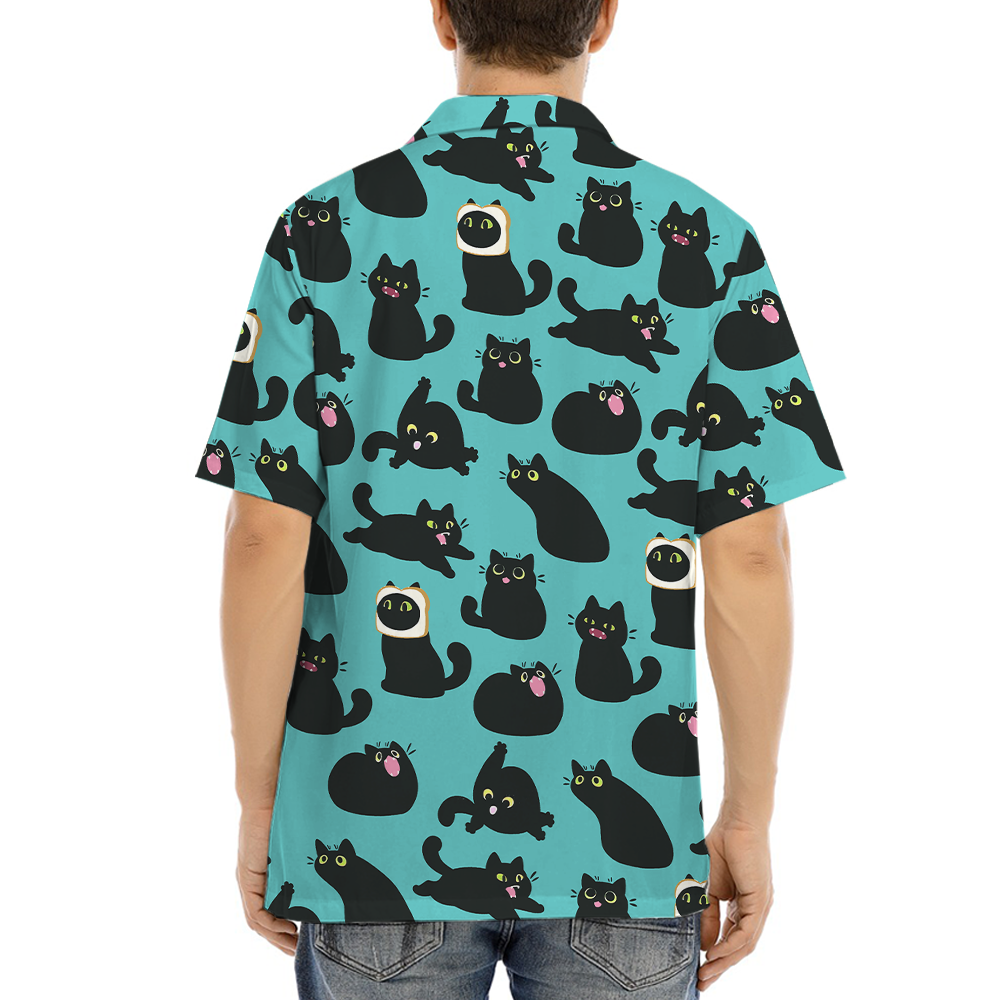 Cute Black Cat Hawaiian Shirt