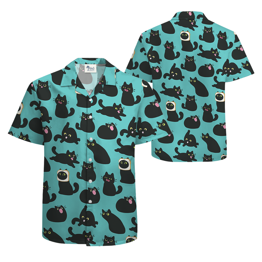 Cute Black Cat Hawaiian Shirt