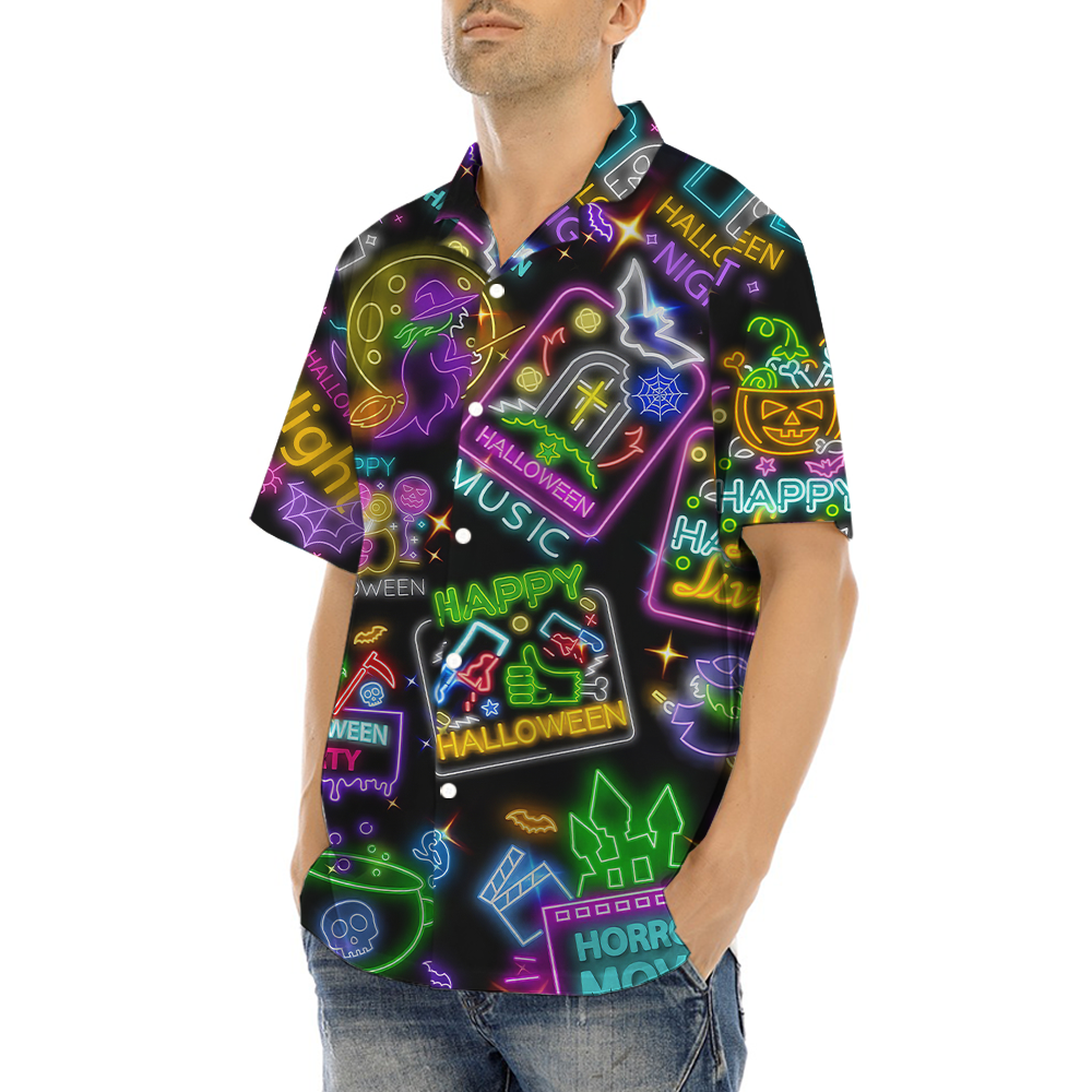 Neon Halloween Night Life Hawaiian Shirt