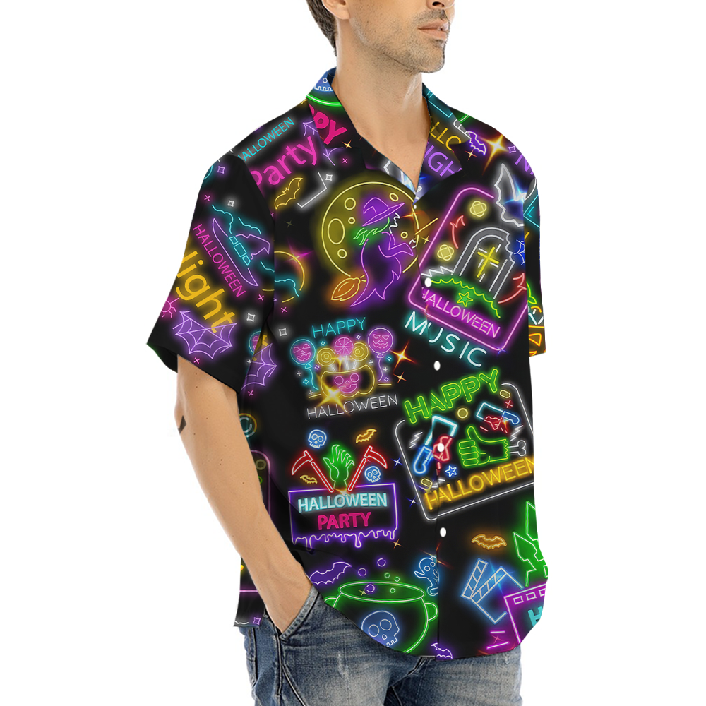 Neon Halloween Night Life Hawaiian Shirt