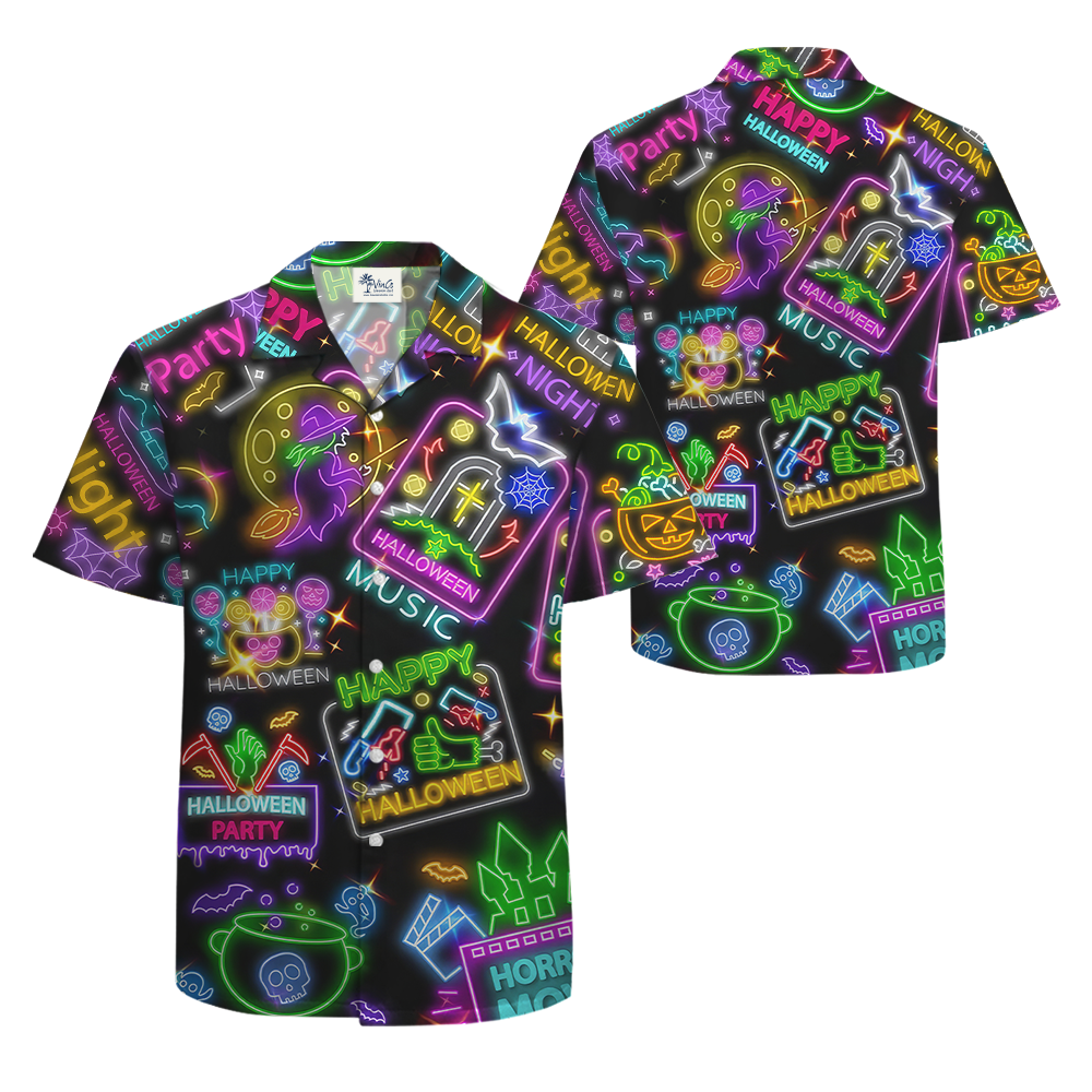 Neon Halloween Night Life Hawaiian Shirt