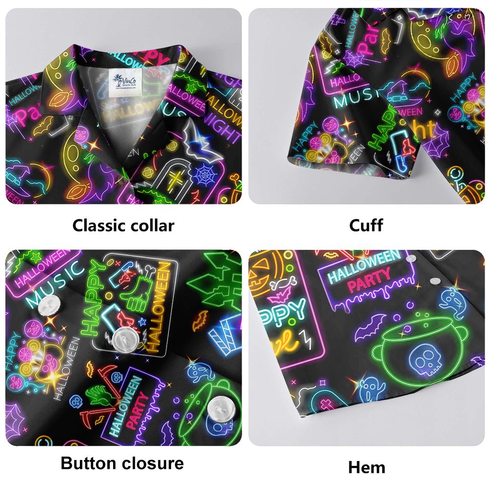 Neon Halloween Night Life Hawaiian Shirt