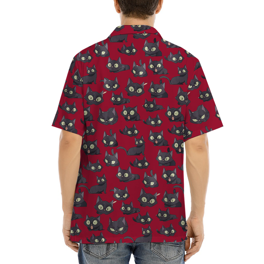 Adorable Black Cat Hawaiian Shirt