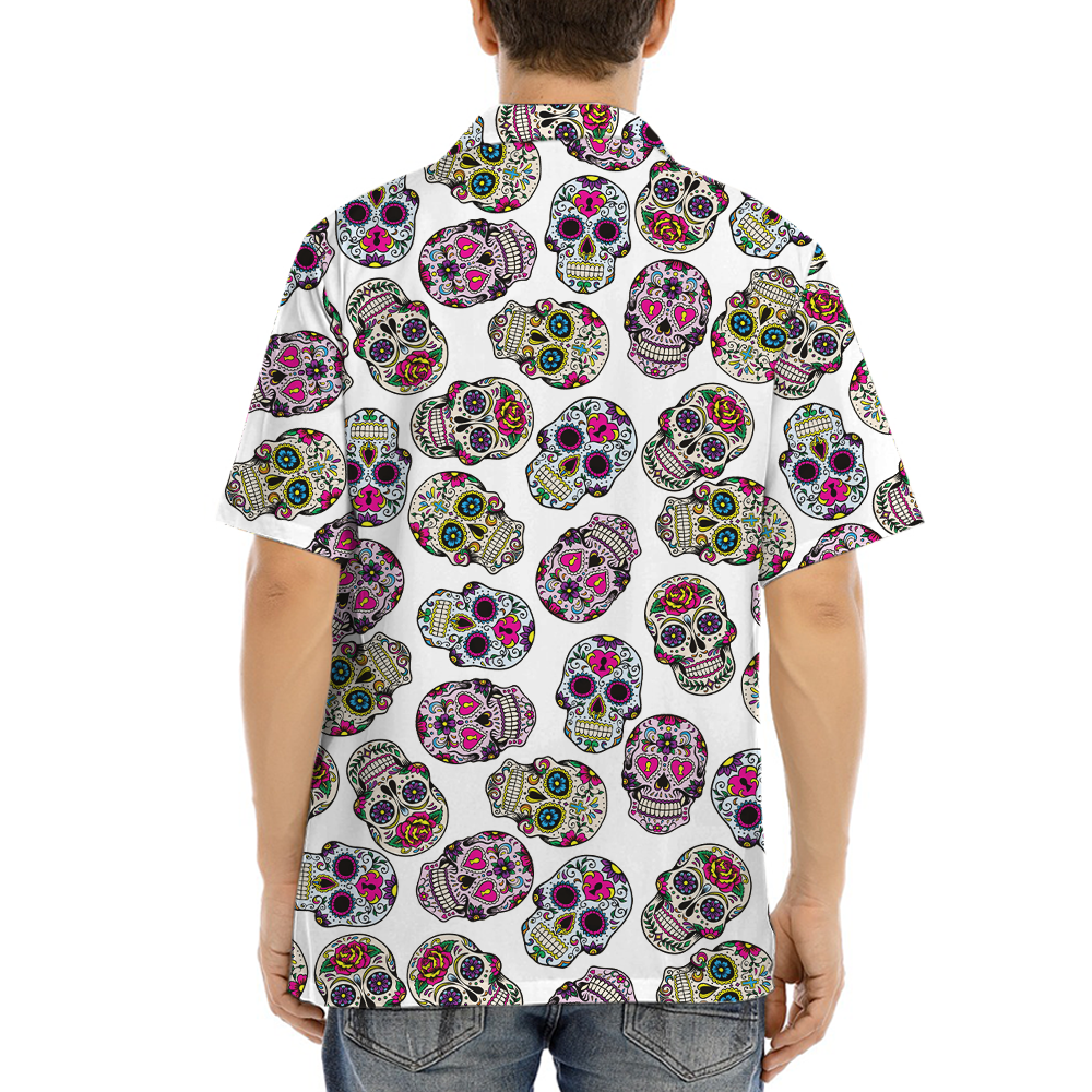 Colorful Skull Print Hawaiian Shirt