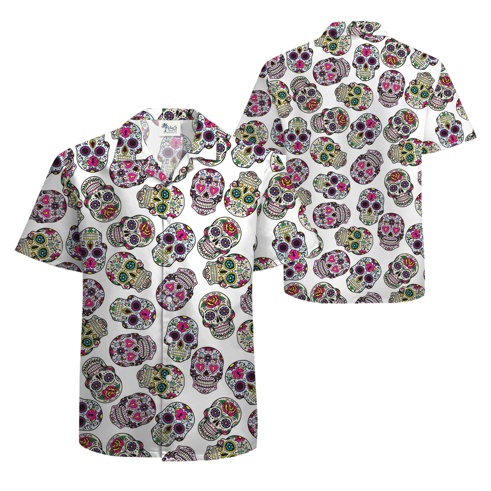 Colorful Skull Print Hawaiian Shirt