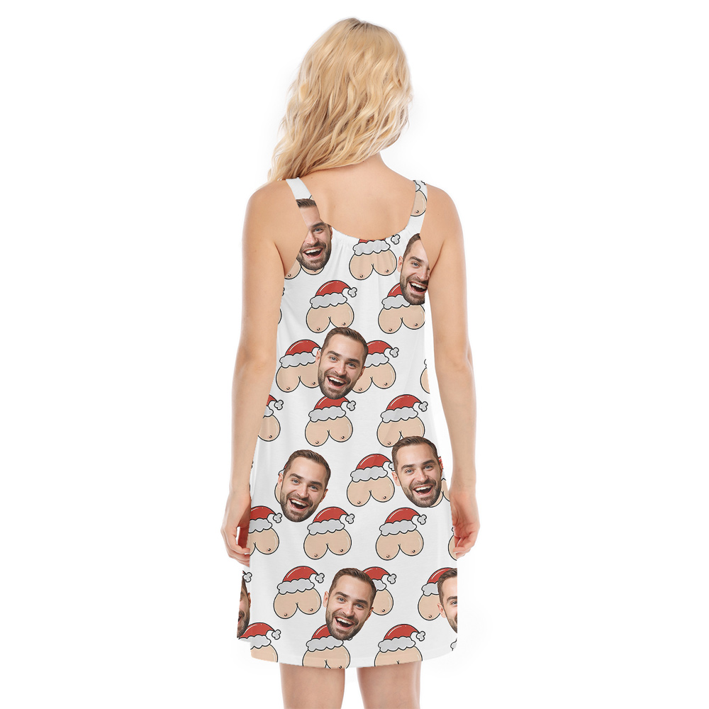 Xmas Naughty Theme Custom Men Face Cami Dress