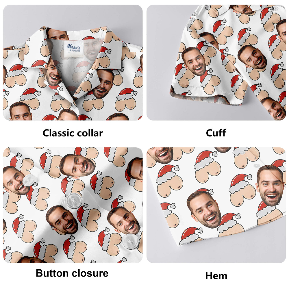 Naughty Custom Men Face Xmas Hawaiian Shirt