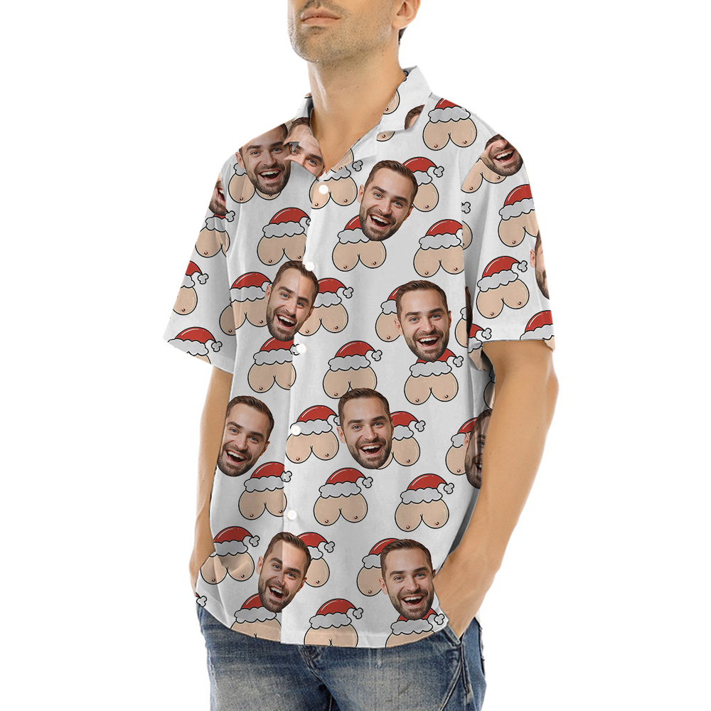 Naughty Custom Men Face Xmas Hawaiian Shirt