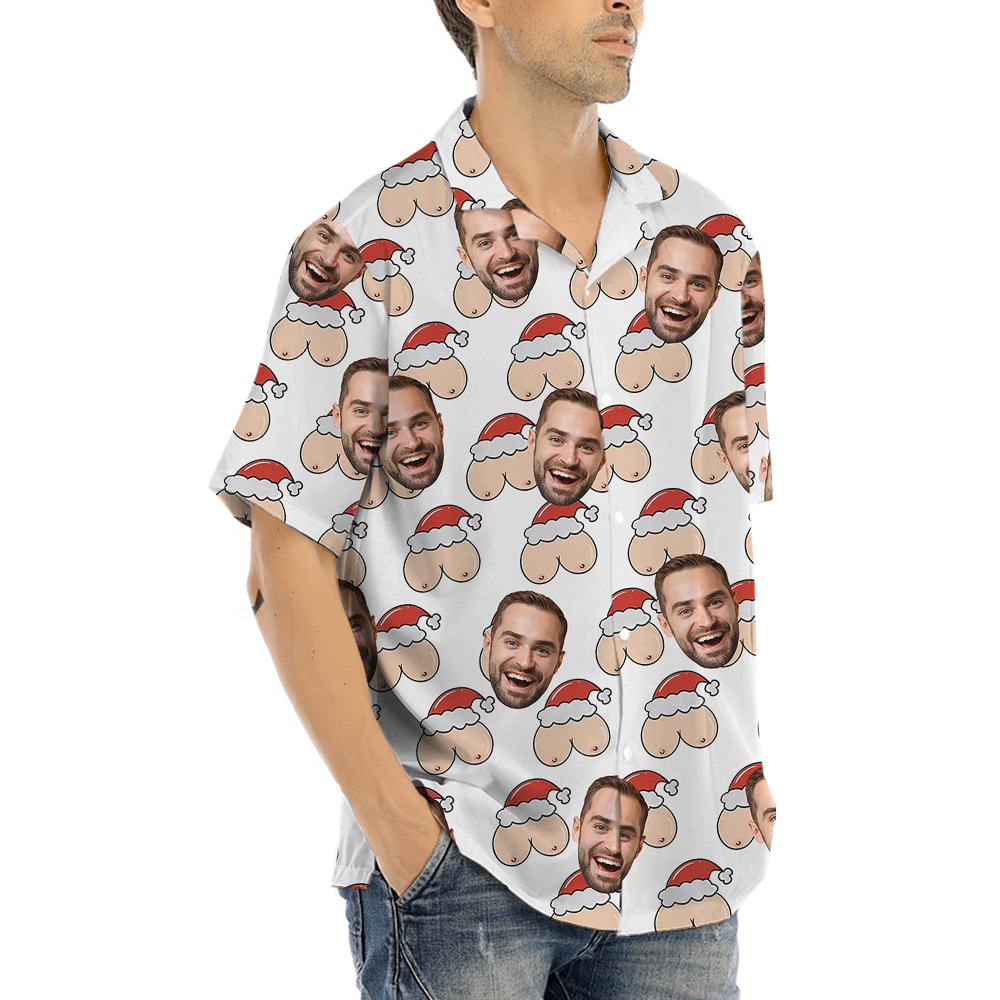 Naughty Custom Men Face Xmas Hawaiian Shirt