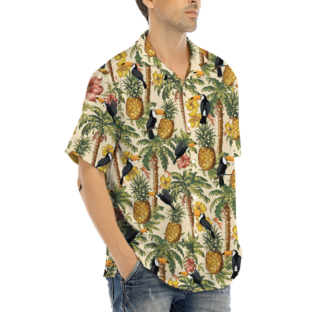 Tropical Pineapple Toucan Hawaiian Shirt