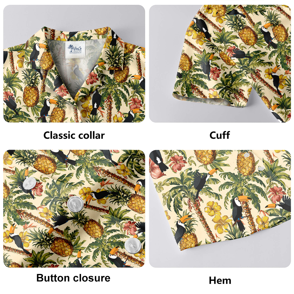 Tropical Pineapple Toucan Hawaiian Shirt