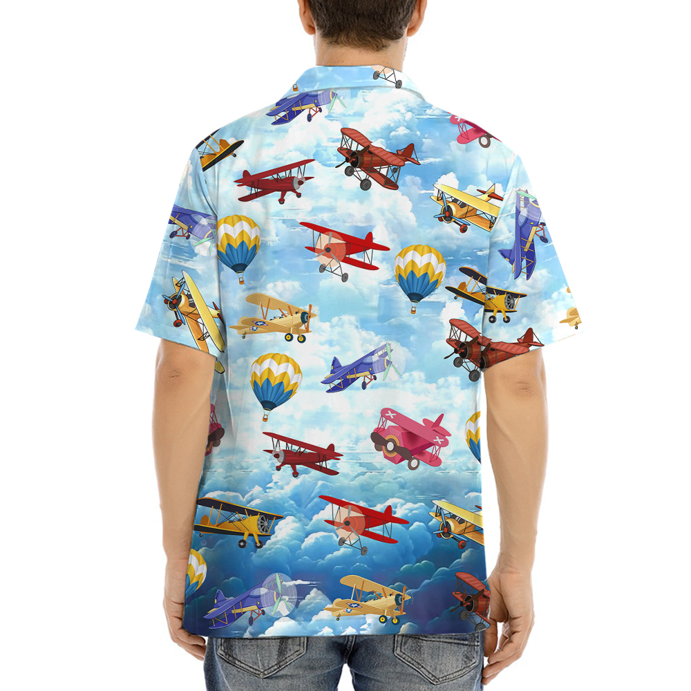 Colorful Aircraft Hawaiian Shirt