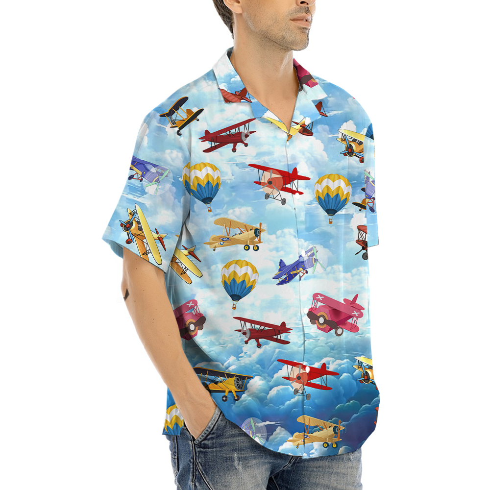 Colorful Aircraft Hawaiian Shirt