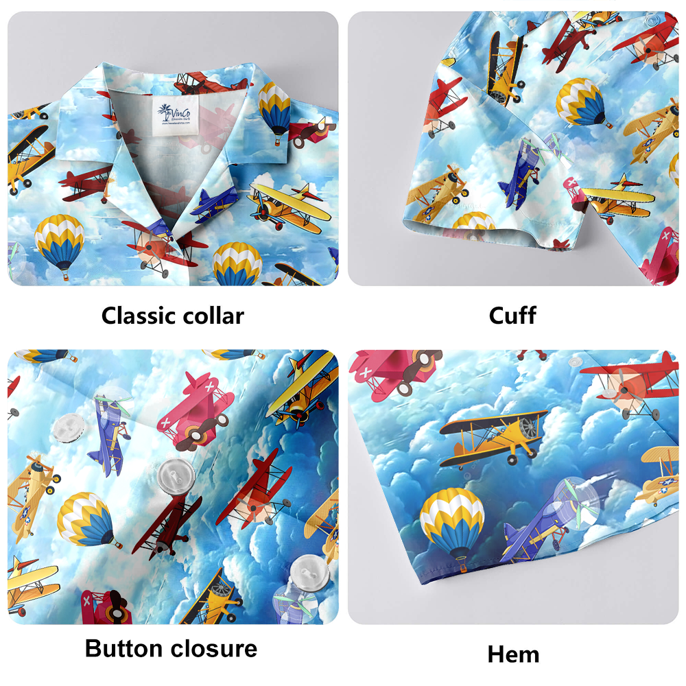 Colorful Aircraft Hawaiian Shirt