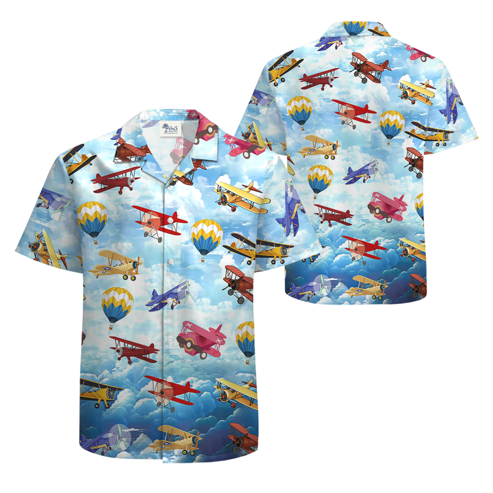 Colorful Aircraft Hawaiian Shirt