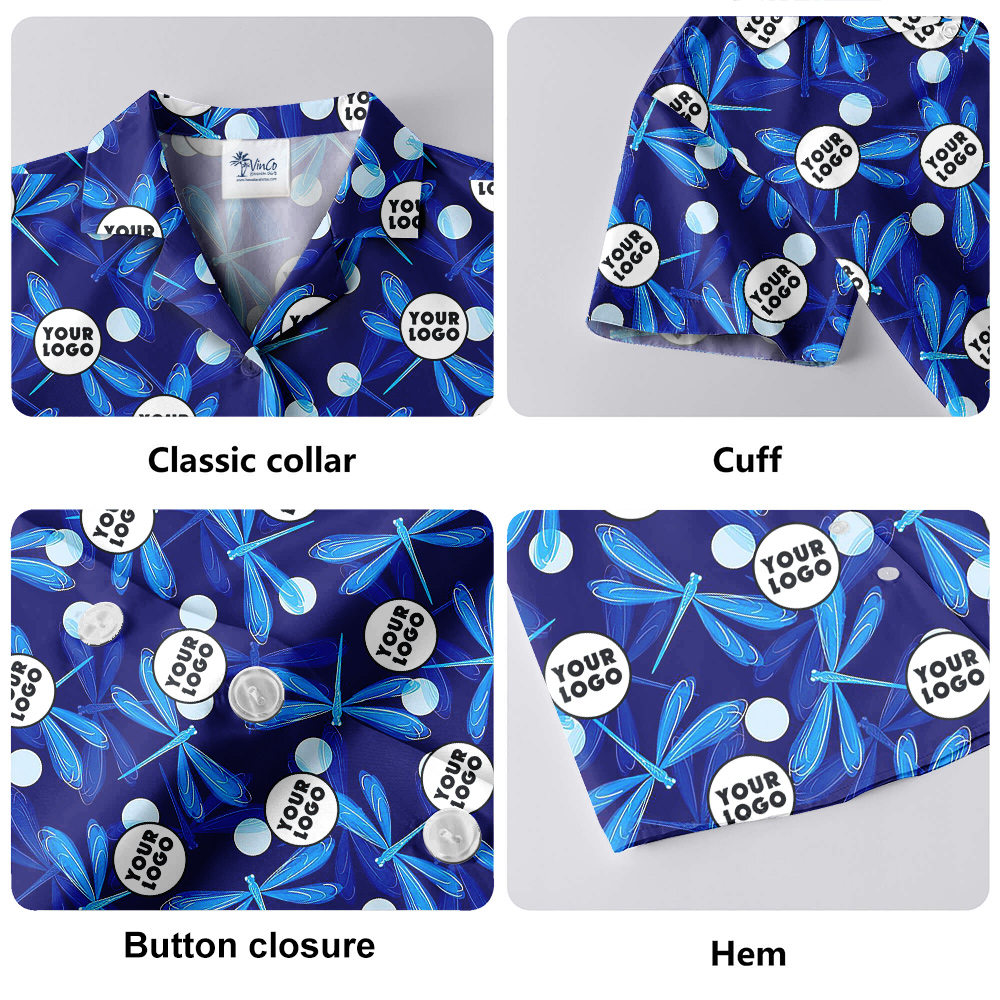 Dragonflies Blue Hawaiian Shirt Custom Faces