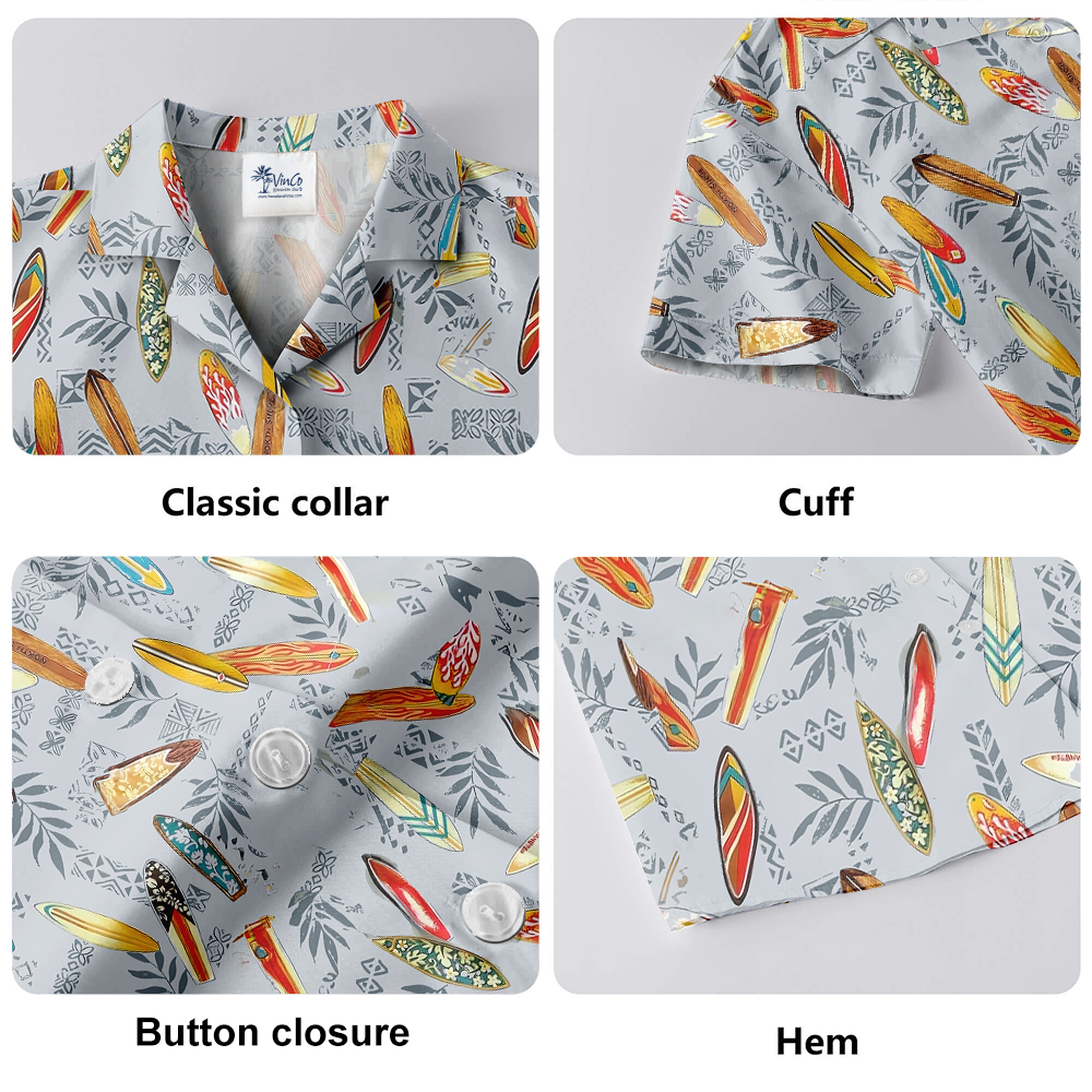 Vintage Surfing Board Aloha Shirt