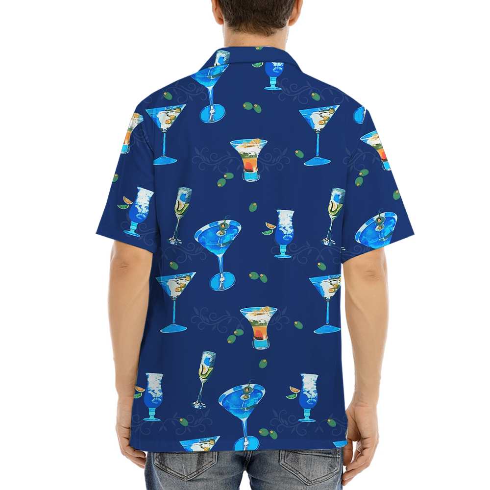 Cocktail Blue Aloha Shirt