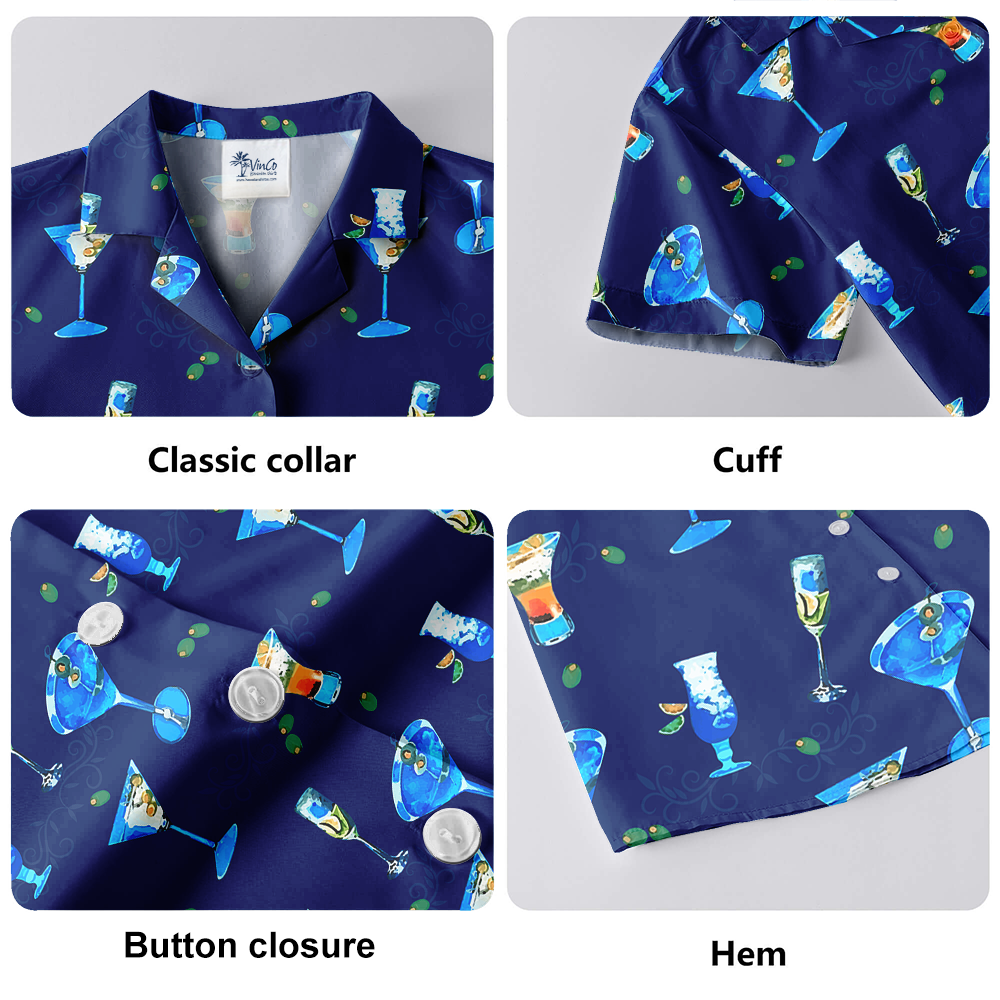 Cocktail Blue Aloha Shirt