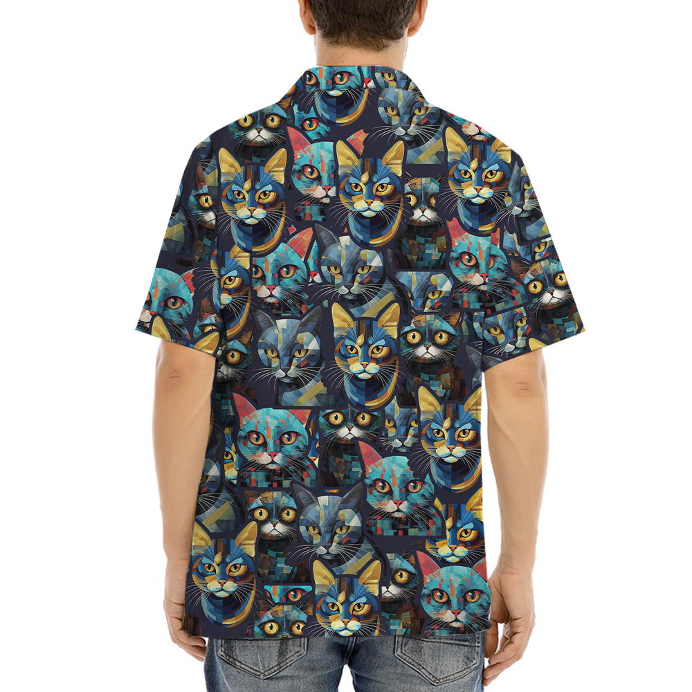 Cat Print Hawaiian Shirt