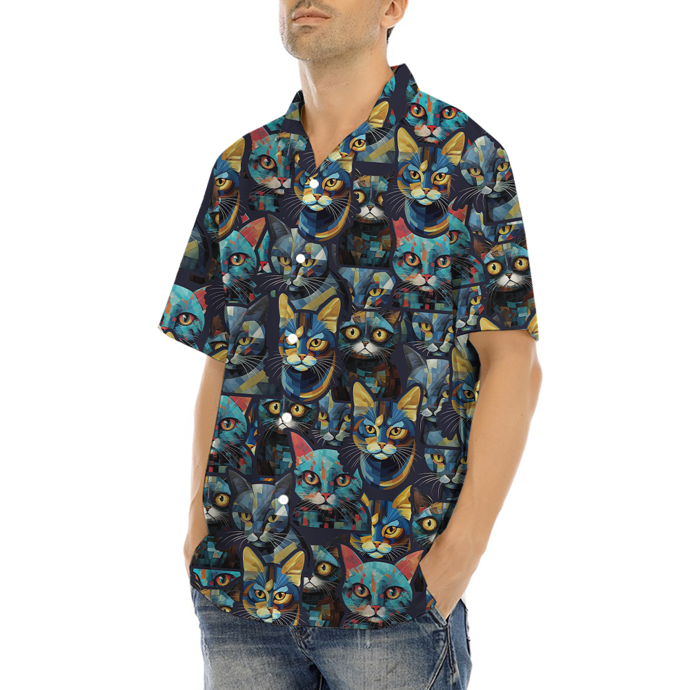 Cat Print Hawaiian Shirt