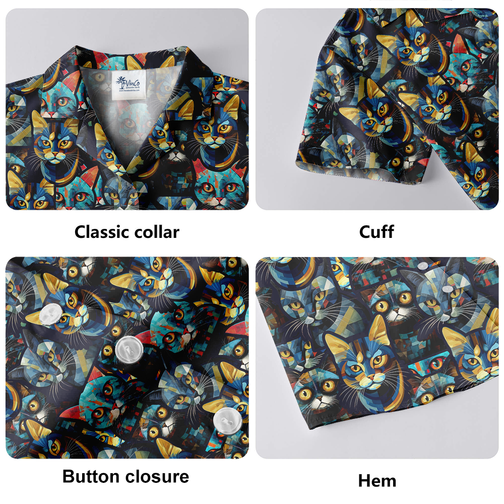 Cat Print Hawaiian Shirt